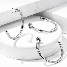 Amelia Fashion Implant Grade Titanium Flat Disc Nose Hoop Ring (Choose Size), TITANIUM 6AL-4V-ELI ASTM F-136, metal