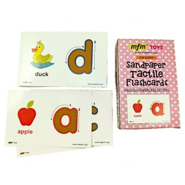 MFM TOYS Sandpaper Tactile English Letters Flashcards (Lowercase)