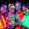 Kit Maquillaje Neón Pintura Crayón Fluorescente Glow Luz Uv
