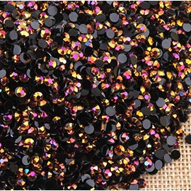 LOVEKITTY ® 4mm 1000 Pieces AB Black Rose Gold AB Jelly Rhinestones Round Flatback Craft Decoration
