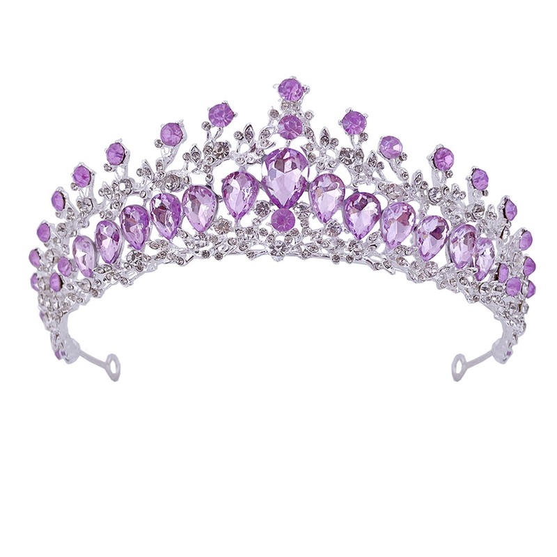 Women Wedding Crown Zinc Alloy Exquisite Rhinestone Bride Crown Hair