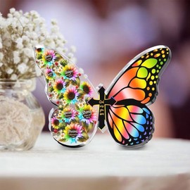 prinfantasy 70th Birthday Gifts for Women Birthday Gifts for Him Acrylic Christian Religious Gift Inspirational Faith Prayers Present Butterfly Plaques for Women Men Home Office Table Decor GBGY0020