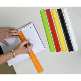 Acrimet Plastic Ruler 12 Inches and 30 Centimeters Measuring Device Tool for Student School Office Heavy Duty (Citric Assorted Color) (6 Pack)