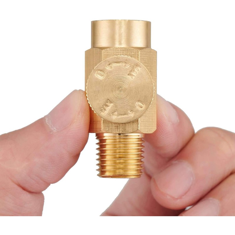Shiwaki Brass In-Line Air Flow Regulator Valve 1/4" NPT Male