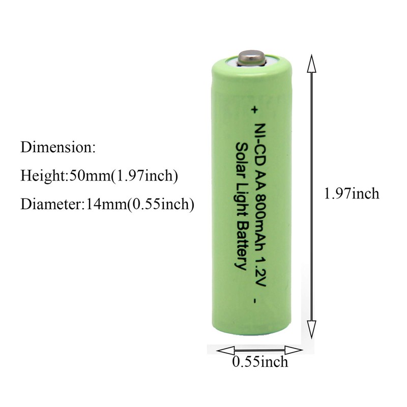 QBLPOWER Ni-CD AA 800mAh 1.2V Rechargeable Battery for Solar Outdoor