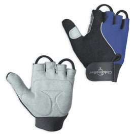 Globaleather Gel Pad Lite Wheelchair Gloves - Navy (Medium) - Hardwearing, Padded Breathable Leather for Great Grip, Protection, Comfort & Durability
