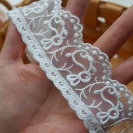 Sourcemall Lace Trim Ribbon, Delicate Rabbit-Like Ribbon for Wedding/Bridal Decoration, DIY Craft Sewing, Home Decoration, 15 Yards