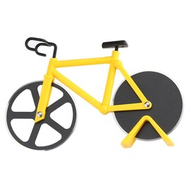ShanSon Pizza Cutter Stainless Steel Pizza Bike Cutting Wheel with Non-stick Bike Pizza Slicer,White Elephant Gift for Pizza Lover, Funny Kitchen Gadgets, Mini Pizza Knife,Yellow