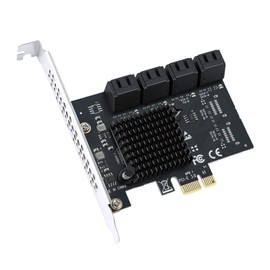 ELUTENG 8-Port PCIe to SATA 3.0 Expansion Card SATA 6Gb/s SA3108J Chipset: ASM1064 + JMB575 X1 Slot 8-Port SATAs III Expansion Controller Card Adapter Includes 2 Screws and a Screwdriver