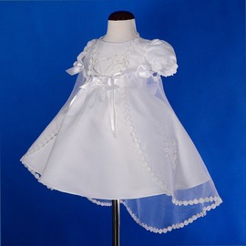 Lito Angels Baby Girls Christening Baptism Gown Dress with Cape and Bonnet Embroidered Pearls Infant Size 9 Months White