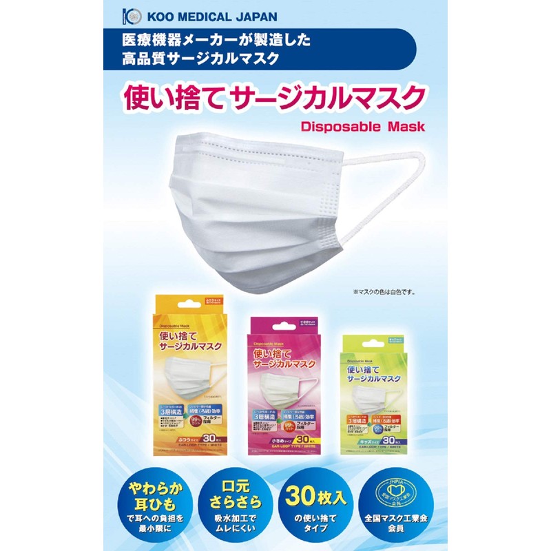 National Mask Industrial Association Member Disposable Surgical Mask, Regular Size,