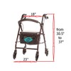 Healthline Trading 4 Wheel Rollator with Handle Brakes and Pouch,