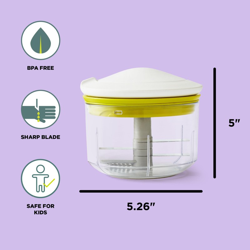 Chef’n VeggiChop Manual Hand-Powered Food Chopper and Processor, Chops Vegetables,
