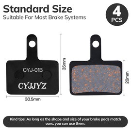 CYJJYZ 4 Pairs of Bicycle Brake Pads, Disc Brake Pads, Resin Bike Pads, High Performance Brake Pads for M515, M525, C501, M415, M416, M485, M475, M495, M445, M446, M447 etc