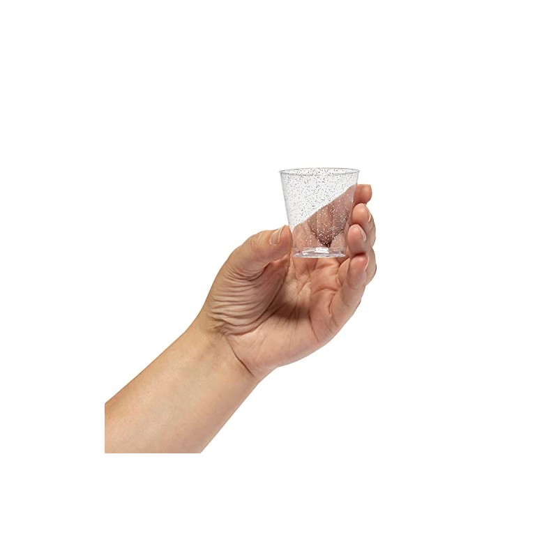 Fun Express Silver Glitter Shot Glasses, 50 Pieces