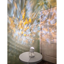 Joyzy Plug in Dynamic Ocean Wave Table Lamp Water Ripple Night Light Projector for Room Party Decoration Mood Lighting Color Changing Ambient Lamp Vivid Water Wave Effect Lights Videography Projector