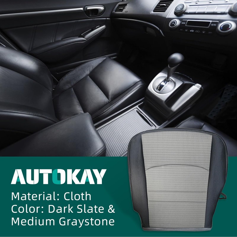 AUTOKAY Driver Side Seat Cushion Pad, Bottom Cloth Seat Cover