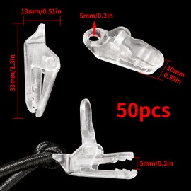 YIXISI 50 PCS Tarp Clips, Windproof Lock Grip, Tarpaulin Clips, Awning Clamp Grip for Outdoor Activities Camp Tent and Accessories Hiking Camping (Transparent)