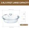 Luvan 2.8L/3Qt Glass Casserole Dish with Lid, Ribbed Oval Glass