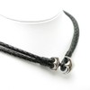 Silver One ko Front Hook Leather Choker Anchor Genuine Leather