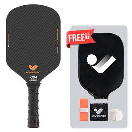 JOJOLEMON Shark 100 Pickleball Paddles,3K 4-Directional Carbon Fiber Weave,Thermoformed, USAPA Approved,Black,16MM, Strength and Stability Springtok - Specification: 1 Racket