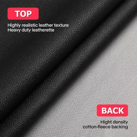 SOTISI Vinyl Fabric, Marine Faux Leather Upholstery, for Upholstery Crafts, DIY Sewings, Sofa, Handbag, Earrings, Hair Bows Decorations (Black 54 x 36 inch 1YD)