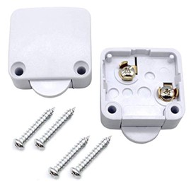 Xrten Door Contact Switch, Cabinet Switch, Contact Switch, Chest Switch, 2 A, 250 V, Door Control Cabinet, White, Pack of 2