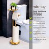 Standing Toilet Paper Holder Gold, TP Holder with 6.7" Phone