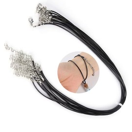 12 Pcs Black Necklace Cord, Necklace Clasps Waxed Necklace String Necklace Making Jewelry Cord Black Cord Necklace Chain for Necklace Bracelet Jewelry Making Pendant Necklaces