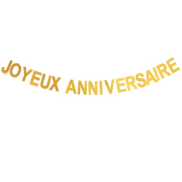 Andgo Glitter Joyeux Anniversaire Bannière Garland Bunting Poudre Eclair Lettres