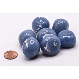 HQRP Blue Angelite Cabochon Pebble Natural Polished Angel Stone Crystal Angelic Mineral Cab from Peru - 10PCS