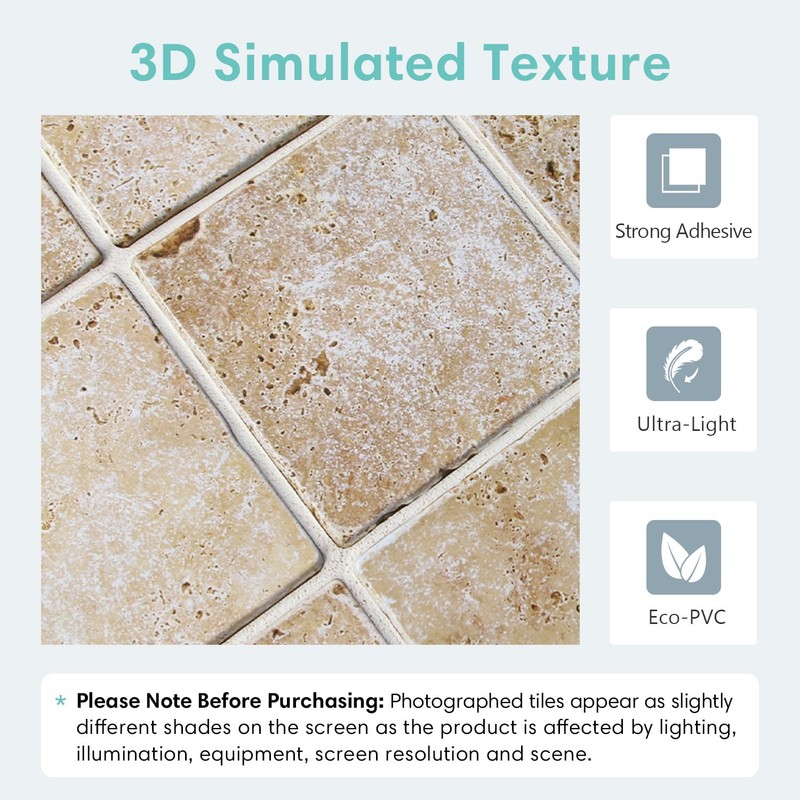 Commomy 3D Faux Stone Wall Panels - 10 pcs of