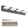 Ralbay 5 Color Temperature 4 Lights Black Vanity Lights Dimmable