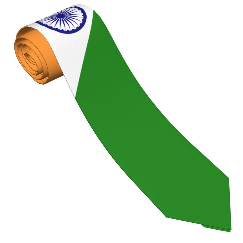DABOYOZHZH India Flag Emblem Striped Necktie Men'S Neck Ties Mens