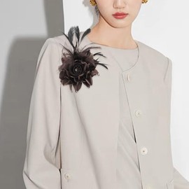 JKQBUX Multi-function Feather Flower Brooch Pins & Hair Clips for Women Girls Corsage Brooch Party Ceremony Accessories Dance Banquet Pins Headdress