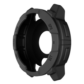 OVERSTEP Rugged TPU Case Cover Compatible with Garmin Instinct 3 50mm, Shockproof Anti-Scratch Anti-Drop Protective Bumper Case Replacement, Smart Watch Accessories (Black)