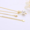 DENGGUANG Gold Plated Pearl Necklace, Freshwater Cultured Single White Pearl