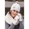 Aran Traditions Womens Ladies Winter Cable Knitted Cream White Fingerless