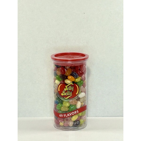 Jelly Belly 49 Flavor Clear Plastic Can Jelly Beans -