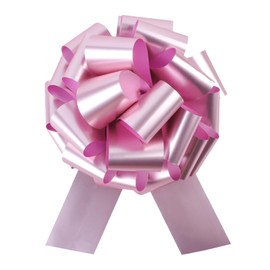 12 Inches Pull Bow 2 Pieces Gift Wrapping Pull Bow Matte Finish Ribbon Pull Bows for Christmas Wedding Baskets Valentine's Day Bows Multicolor Ribbon Bow for Gift Wrapping (Pink)