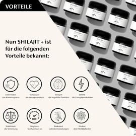 NURI - Reines Himalaya Bio Shilajit Harz | 50g Pack | 100 Portionen à 500 mg | Nahrungsergänzungsmittel Mumijo Authentisch und natürlich | Enthält Fulvinsäure und Spurenelemente | Ohne Ashwagandha
