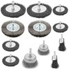 12-Piece Wire Brush Drill Set with Hexagonal Rod for Cordless