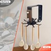 CAUSXIAOFA 8-Claw Hanging Pot Rack, Aluminum Walnut Wood, No Drill