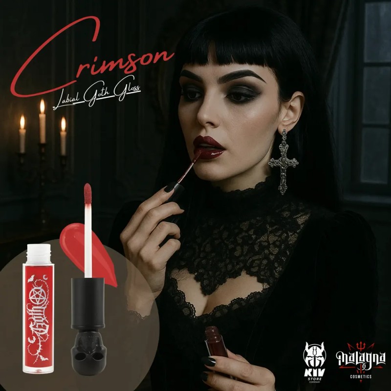Gloss Malagna Rojo Vegano Crimson Labial Ultrapigmentado