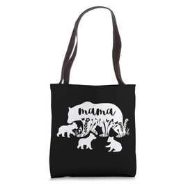 Mama Bear With 3 Cubs Mothers Day Mom Pregnancy Announcement Tote Bag