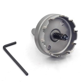 Hole Saw TCT JESTUOUS 2-1/8 Inch Cutting Diameter 3/16 Cutter Depth 3/8 Shank Dia Carbide Tipped Tooth Round Drill Bit Kit Cutter for Stainless Steel Metal Wood