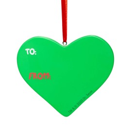 Dept 56 How the Grinch Stole Christmas Ornament Bundle: Grinch Spirit Animal Heart Shaped Ornament And Grinch Ugly Sweater Round Ornament