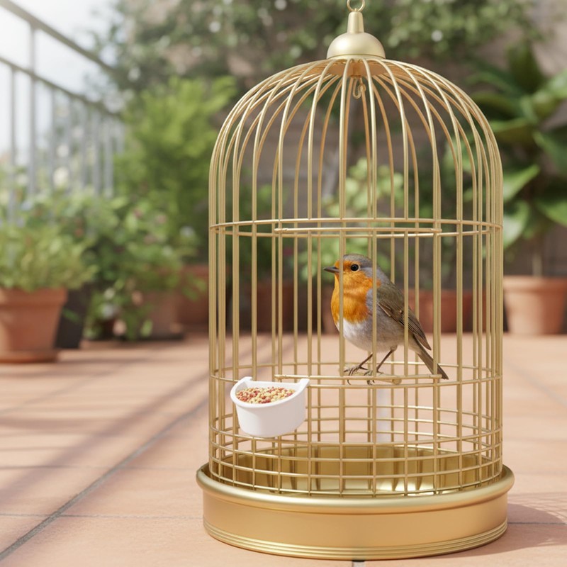 6 Pcs Plastic Bird Food Feeder Bird Cage Feeder Hanging