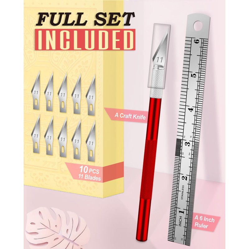 DIYSELF Craft Knife with 10 Extra #11 Blades, Precision Hobby
