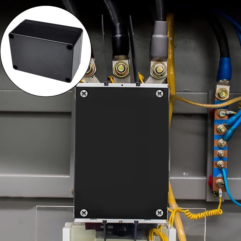 DXiongW IP65 Waterproof Junction Box Black Surface-Mounted Distribution Box Outdoor